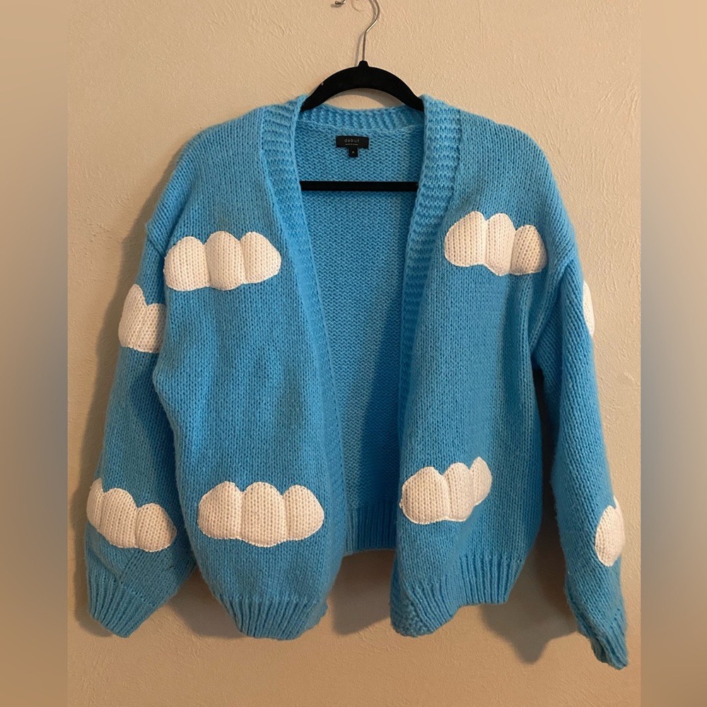 Debut Blue Cloud Cardigan NWOT